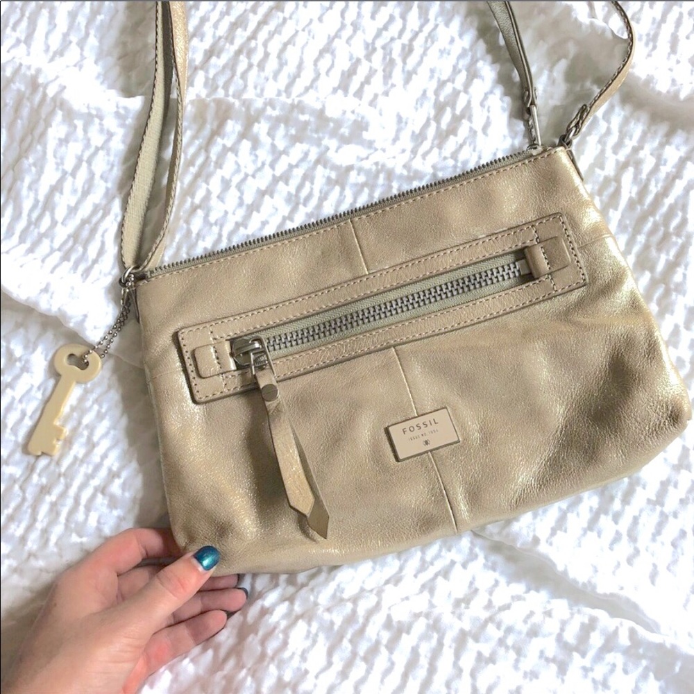 Fossil gold crossbody bag